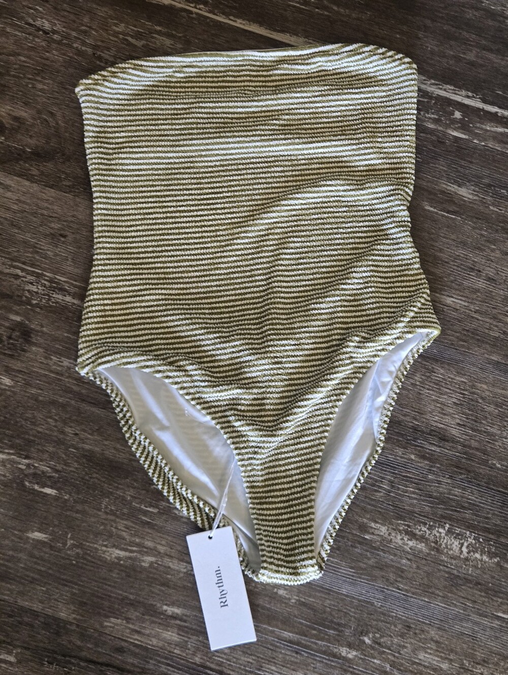 Rhythm One Piece Striped Strapless Swimsuit Size XL